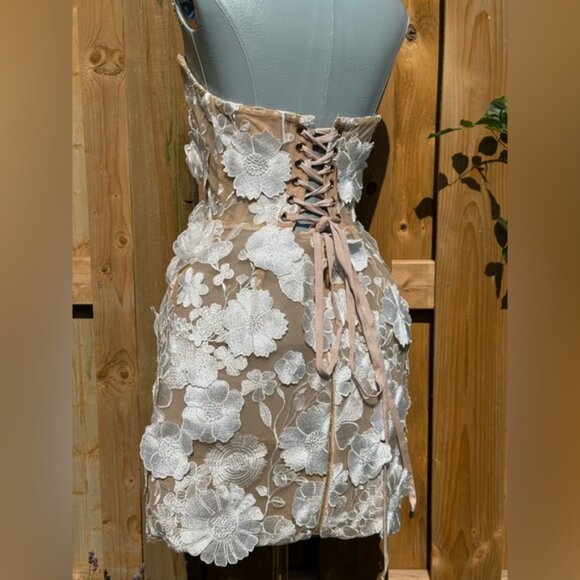 🆕 BRONX & BANCO 🧿 NWOT Jasmine Maraya White Mini Dress - Sz S / US 4 - Picture 9 of 16